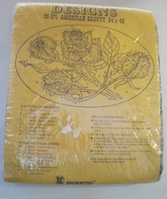 NEW Vtg Rug Crafters Pattern 35-571 American Beauty Roses 24x40” Floral Design