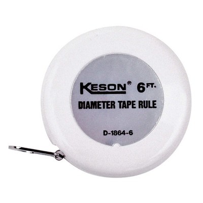 KESON D18646 Tape Measure,1/4 In x 6 ft,White,In./Ft. 8CLX2