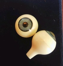 Vintage Unbranded Acrylic Doll Eyes Round Blue 22mm