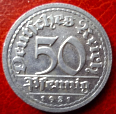 50 Pfennig 1921 G Deutsches Reich Weimarer Republik Münze Alu - Bild 1 von 2