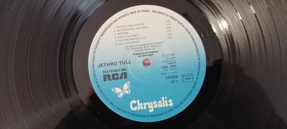 JETHRO TULL A 33 Tours Vinyle LP 1980 - Photo 4/4