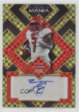 2023 Wild Card Mania Pro-Look Square Lime Checkerboard 1/7 Tiyon Evans Auto 12u8