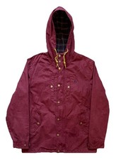 Fred Perry Burgundy Tartan Lined Parka Pursuit (J8378) Jacket Coat Mens Medium