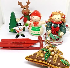 Vintage Assorted Christmas Decorations Lot- Ornaments & Figurines