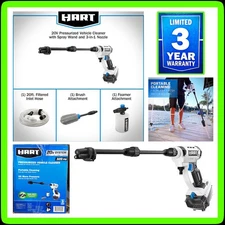 🆕 Hart HGPC011VNM 20V Pressurized Vehicle Cleaner + Wheel Brush, Foamer, & Hose