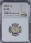 1945-S Mercury Dime 10c NGC MS65