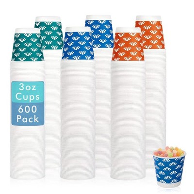 600 Pack 3 oz Disposable Bathroom Paper Cups, Small Mouthwash Cups in Orange,...