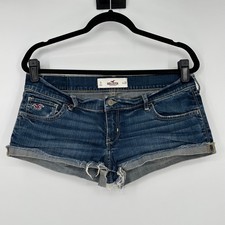 VTG Y2K Hollister 9 Micro Mini Blue Denim Low Rise Shorts 2000s W 29
