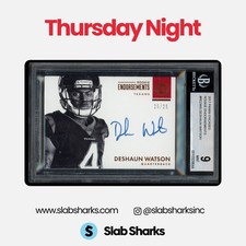 2017 PANINI ENCASED DESHAUN WATSON ROOKIE ENDORSEMENTS RC AUTO 25/25 BGS 9 - 10
