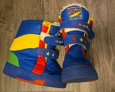 Sz 9-10 Kids Color Block Fisher Price Winter Snow Boots Shoes Vtg 90s 1994