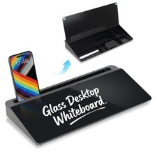 Glass Desktop Whiteboard, 15.8 7" Basic Black