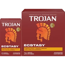 Trojan Ultra Ribbed Ecstasy UltraSmooth Ribbed Lubricated Latex Condoms
