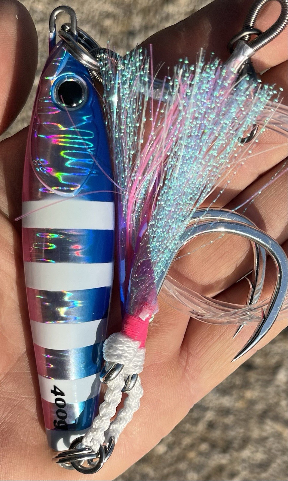 New Tungsten  Bomb  400g  Tiny  4”  Solid  Heavy Lowest Profile Bluefin Tuna Jig - Image 2