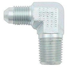 Fitting, Adapter, 90 Degree, 6 AN Male to 1/4 in NPT Male, Steel, Zinc Plated...