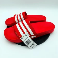 Adidas Adilette Shower Men's 12 Slides Sandal Shoes Red White Waterproof NEW