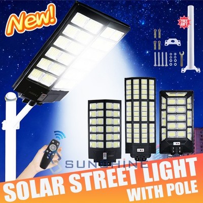 LED 11000W Commercial Solar Street Light Dusk to Dawn Lamp For Parking Lots Road