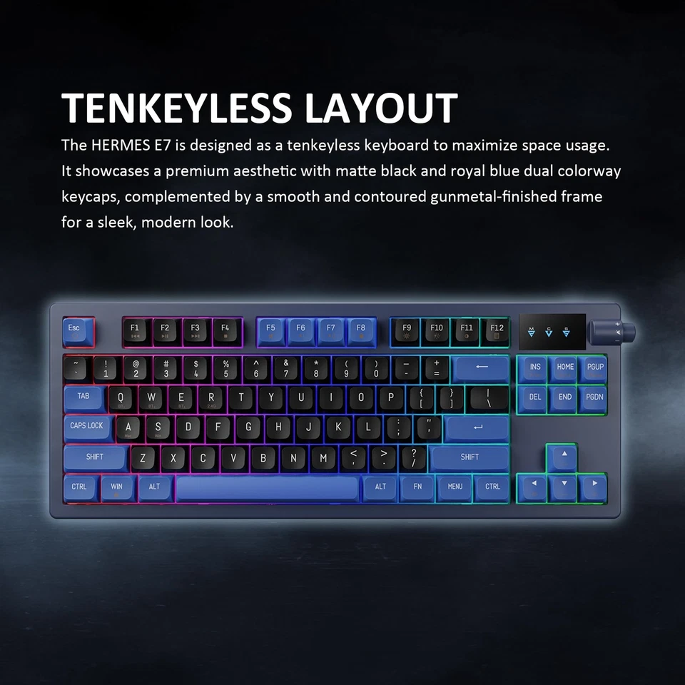 Hermes E7 Wired Gasket 75% RGB Mechanical Keyboard, Volumn Control Knob, Hot ... - Image 2 of 4