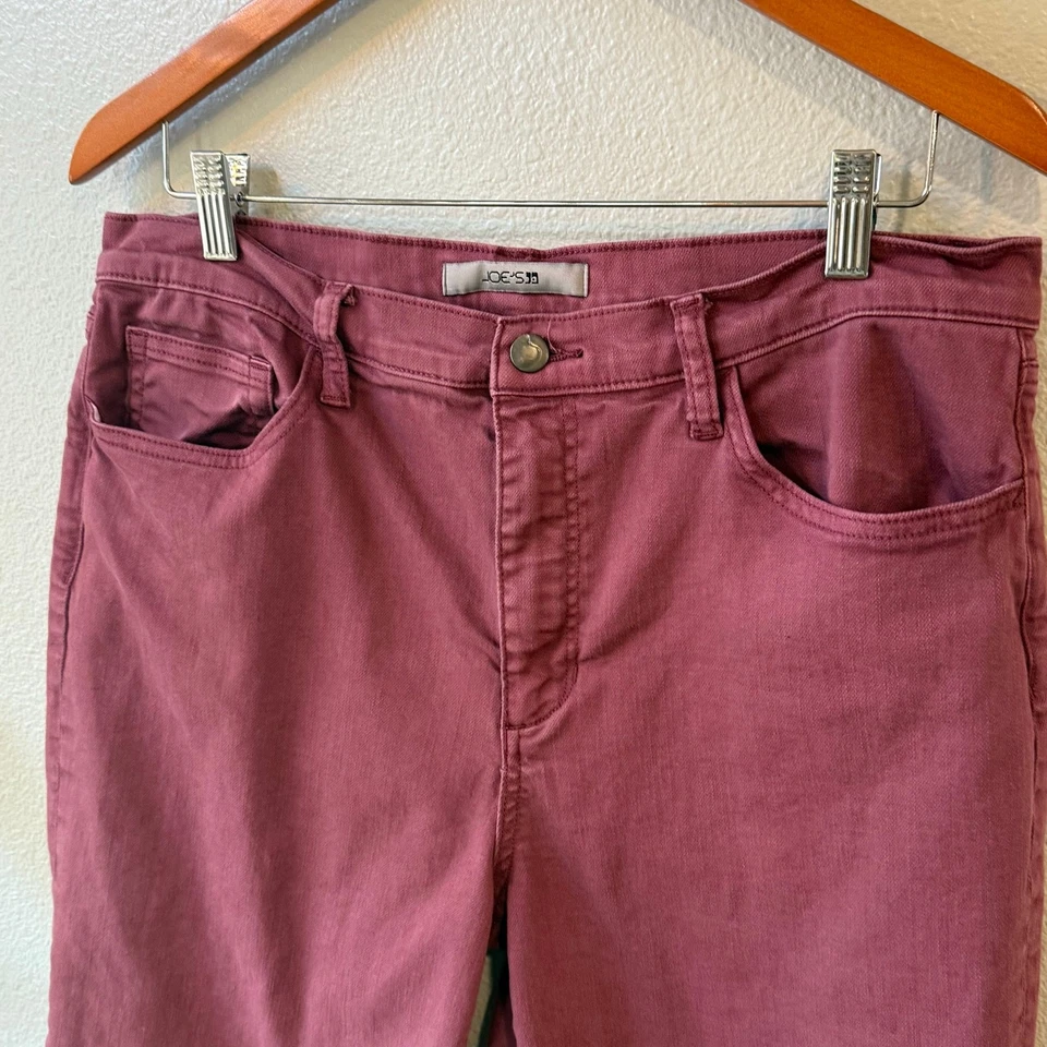 Pantalones de mezclilla capri para mujer Joes de pierna ancha rosa/borgoña talla 32 Foto 3 de 4