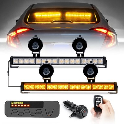 32W Dual LED Traffic Advisor Strobe Light Bar Emergency Warning Truck Tow 21 Mod
