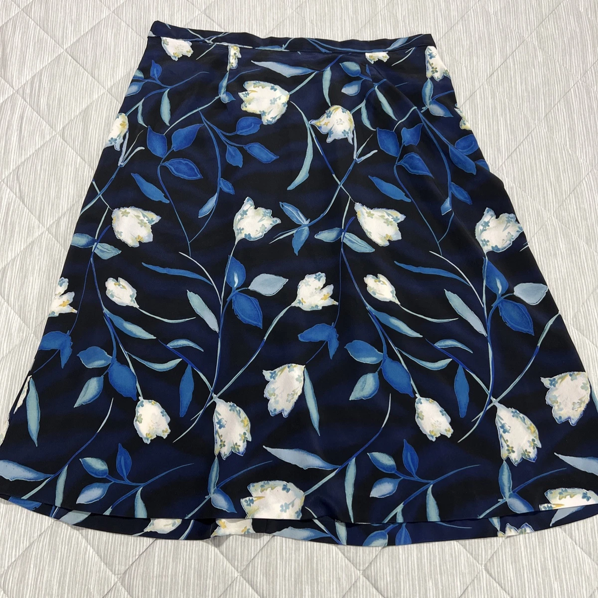 Jupe Femme Taille XL Jaclyn Smith - Imprimé Floral Bleu, Crème Et Noir - Occasion En Excellent état