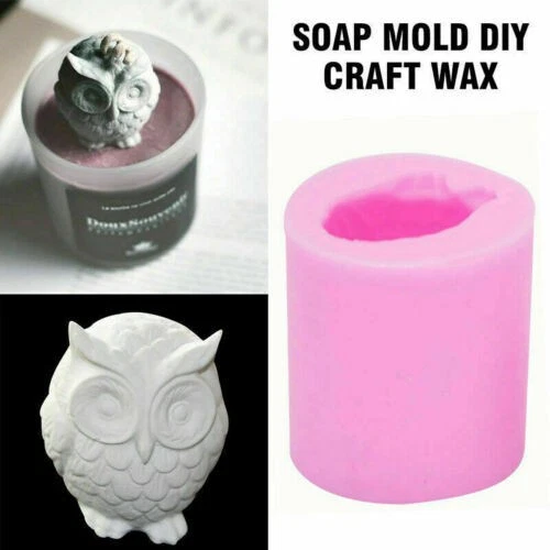 Molde para artesanato novo molde de sabão coruja silicone vela arte 3D faça você mesmo cera de pássaro resina - Imagem 4 de 4