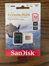 SanDisk Extreme Plus 32GB Class 10 UHS-I U1 microSDHC Memory Card Red/Gold