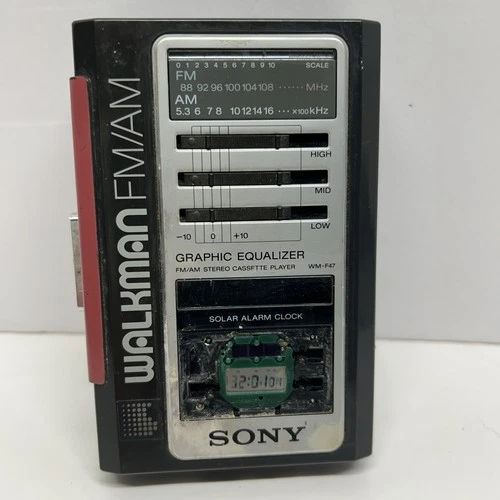 Sony Walkman WM-F47 AM/FM Cassette Player *New Belts* *Cleaned* *Works*