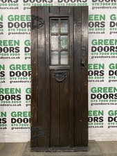 SOLID OAK FRONT DOOR 1930s WOODEN ANTIQUE RECLAIMED WOOD EXTERNAL ORIGINAL RETRO