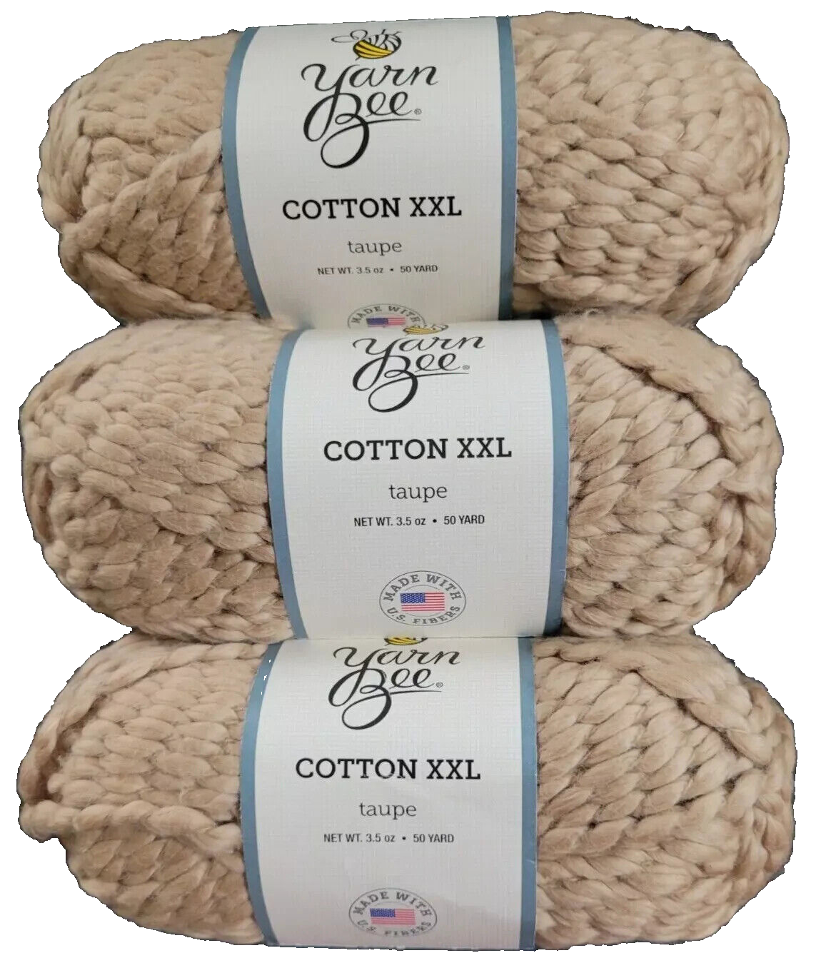 Yarn Bee Cotton XXL Yarn 138 Taupe 100 Cotton 3 New Skeins eBay