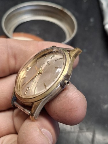 Alpha 17 Jewel Gold Tone Mens Vintage 1960s Watch Mechanical Handwind - Picture 5 of 8