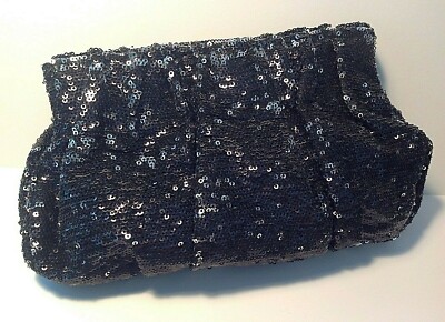 COLLISTAR Abendtasche Pailletten schwarz changierend VINTAGE