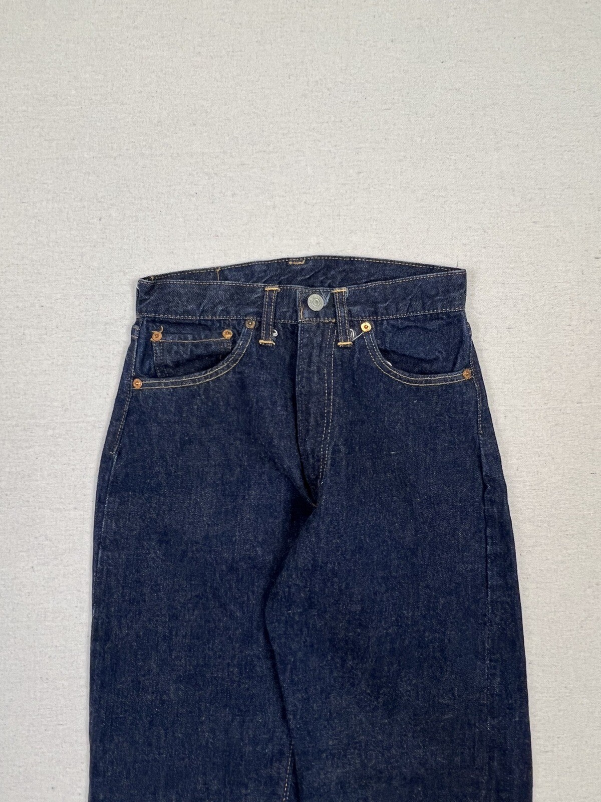 Vintage 60s Levis 502 XX Big E SS Red Line Selvage 25x26.5 Dark Wash True Womens image 7
