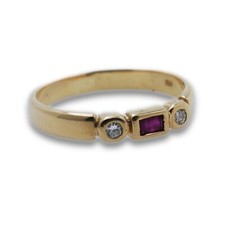 Ring 585 Gold 14 Kt Gelbgold Rubin Brillant Edelstein Wert 790,-