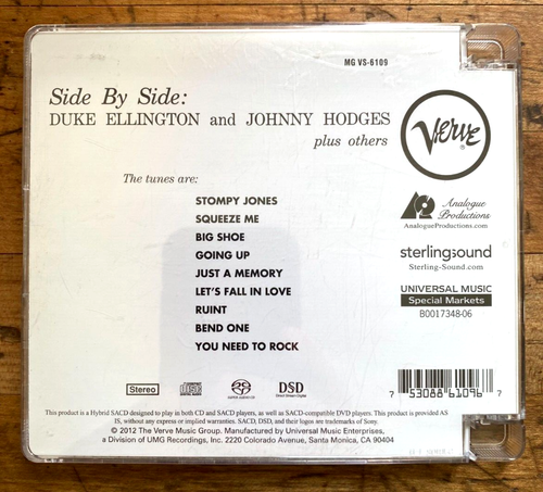 Duke Ellington & Johnny Hodges – Side By Side - SACD / Hybrid - NM! - Foto 3 di 3