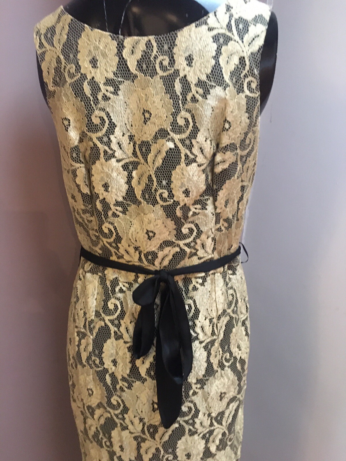 Gold Lace Dress Hunters And Gatherers Size M Lined eBay