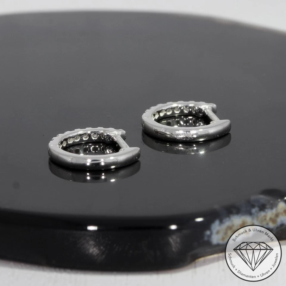 Wert 540 € Brillant Creolen (0,12 carat) in 900 Platin - Bild 3 von 4