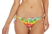 NEW HEAVEN MULTI COLOURED TIE DYE LOOK BEADED SWIM BIKINI PANT SIZE 8,10,12