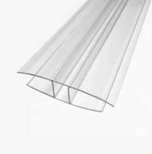 10mm H Section Joining Strip for Polycarbonate / Clear -Various lengths (4 Pack)