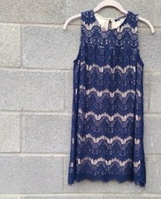 Xtraordinary Navy Lace Overlay sleeveless dress