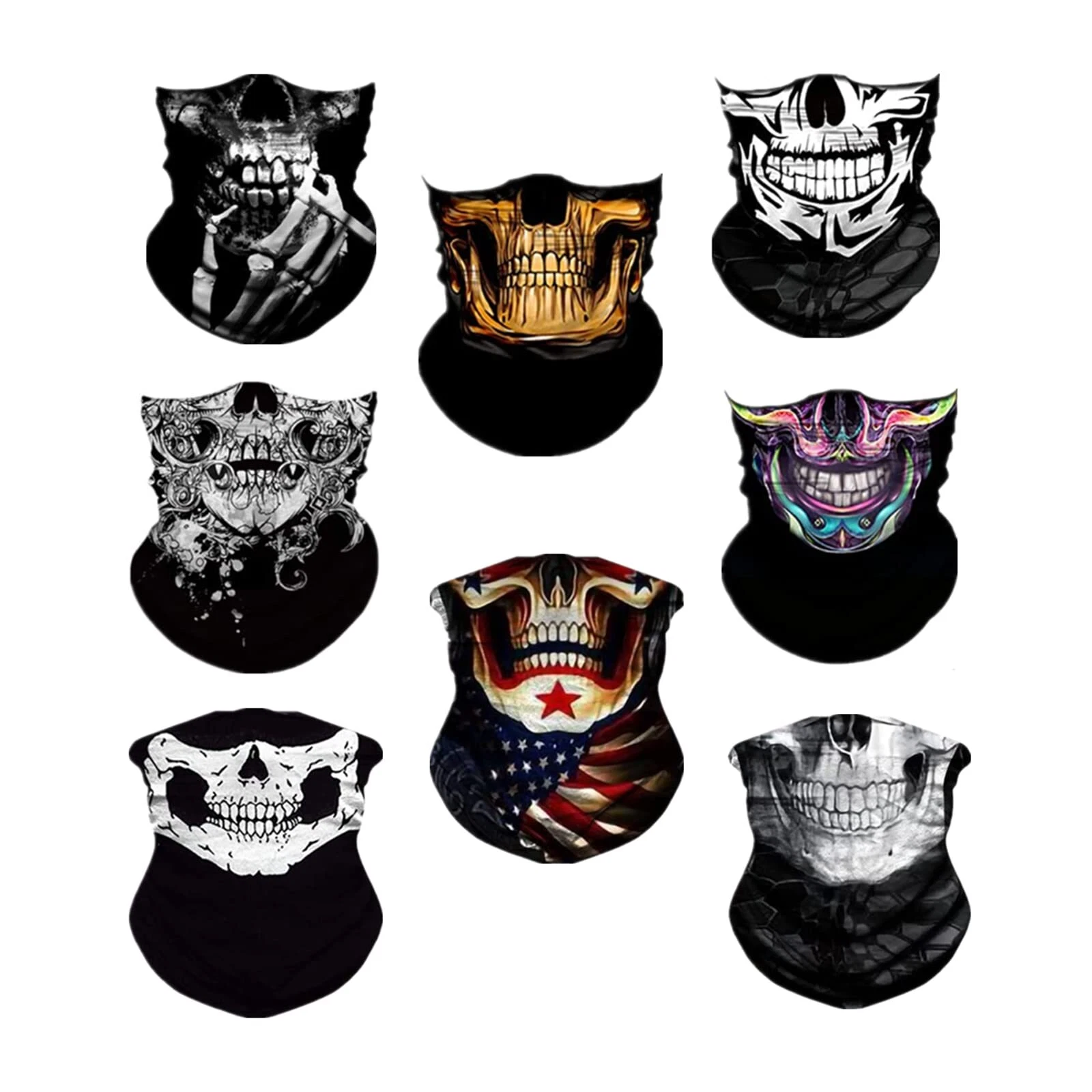 8 Pcs Balaclava Skull Mask Biker Bandana Motorcycle Headband Neck Warmer
Opens in a new window or ta