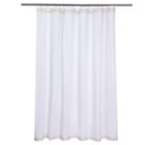 Fieldcrest White/Beige Fabric Shower Curtain with Beige Ribbon Border - (72X72)