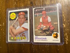 1969 Topps 475 Tim Mccarver 1973 Ted Simmons St. Louis Cardinals Baseball Cards