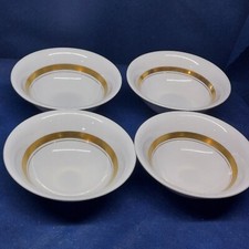 1950's Grindley Staffordshire Ironstone England Satin White  Set/4 Cereal Bowls