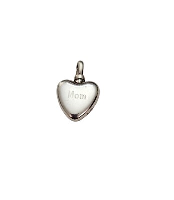 Madelyn Sterling Silver Heart Pendant Inscribed Mom, Screw Top Bale L510