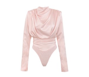 pink satin bodysuit