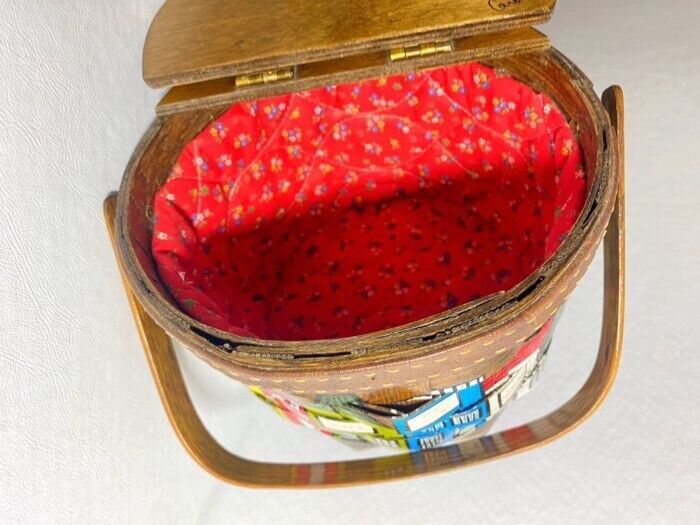 60s Handpainted Caro Nan Basket Bag, Vintage Purs… - image 3