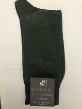 Three Pair Pack 100% Men Genuine Mercerized Egyptian Cotton Socks- Dark Green