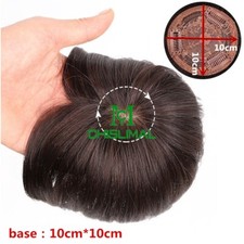 Real Human Hair Topper Clip In Thin Hairpiece Toupee Top Pieces Wiglet for Women