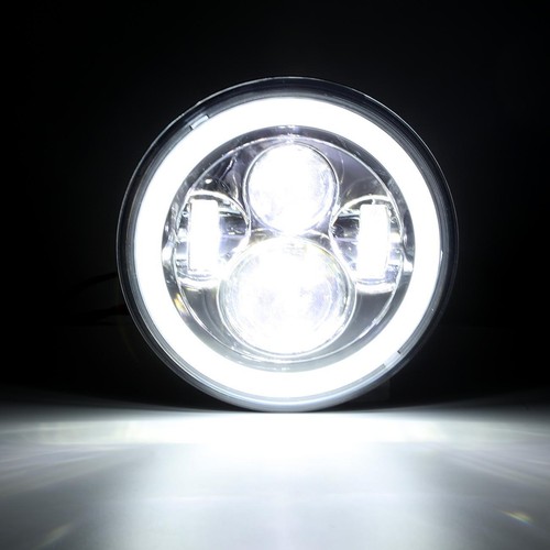 Pair 7" Chrome LED Headlight Hi/Lo DRL Signal for Volkswagen Beetle 1967-1979 - Picture 5 of 12