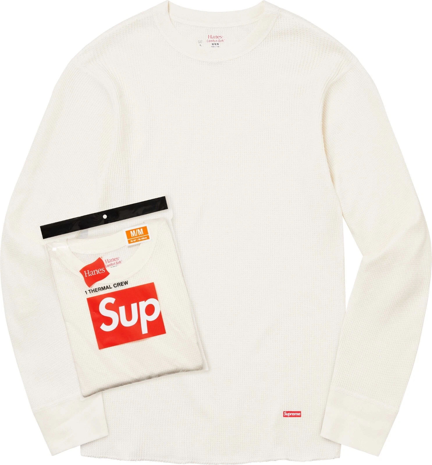 Supreme Hanes Thermal Crew Natural S